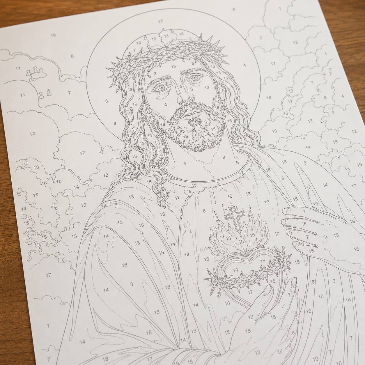 Lámina numerada de Jesús lista para imprimir